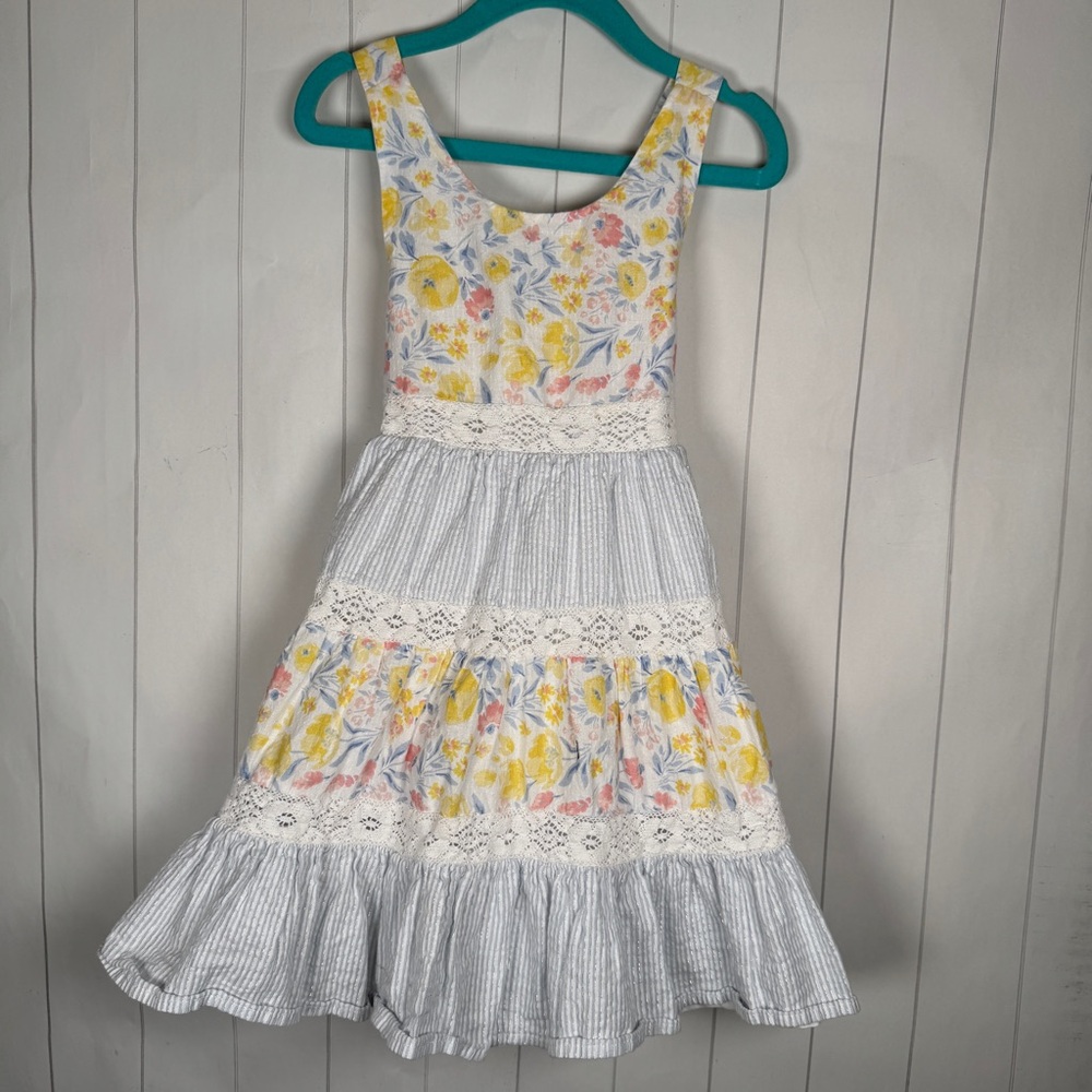 Tommy Bahama Girls 4T 100% Cotton Floral Print Tank Dress Easter Spring Church